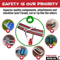 Ninja Warrior Slackline Kit 20 m — 45 Hindernisse