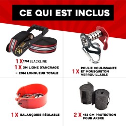 Ninja Slider Seilrutschen-Kit 20 m